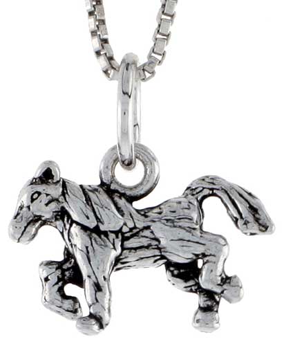 Sterling Silver Running Horse Charm, 5/8 inch wide