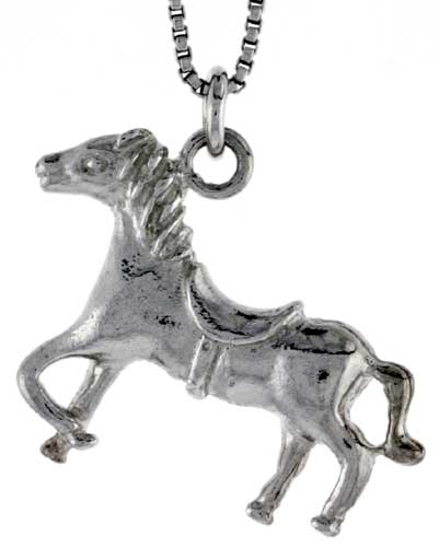 Sterling Silver Horse Charm, 1 inch wide