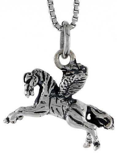 Sterling Silver Pegasus Charm, 3/4 inch wide