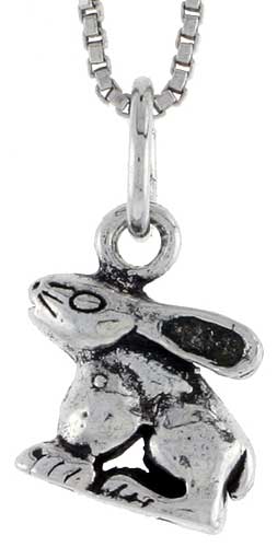 Sterling Silver Rabbit Charm, 3/8 inch tall