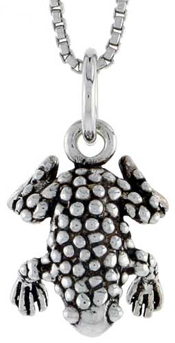 Sterling Silver Spotted Frog Charm, 1/2 inch tall