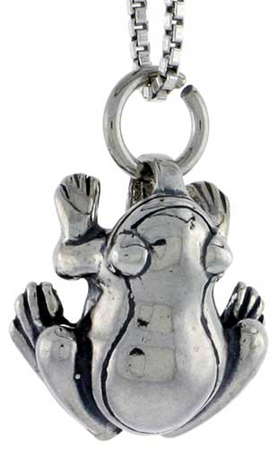 Sterling Silver Frog Charm, 1/2 inch tall