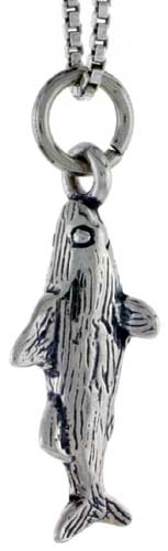 Sterling Silver Trout Fish Charm, 3/4 inch tall