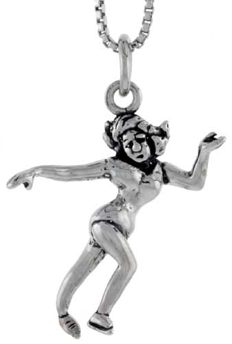 Sterling Silver Dancer Charm, 1 inch tall