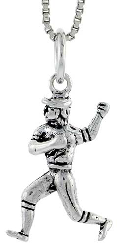 Sterling Silver Baseball Player Charm, 3/4 inch tall