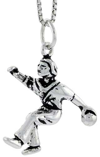 Sterling Silver Bowler Charm, 7/8 inch tall