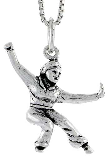 Sterling Silver Kung Fu Exhibitionist Charm, 7/8 inch tall