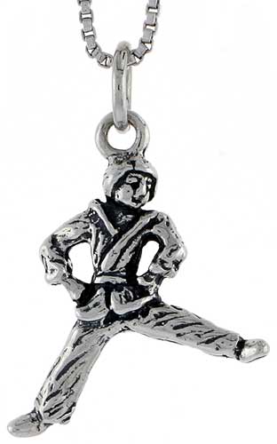 Sterling Silver Kung Fu Exhibitionist Charm, 3/4 inch tall
