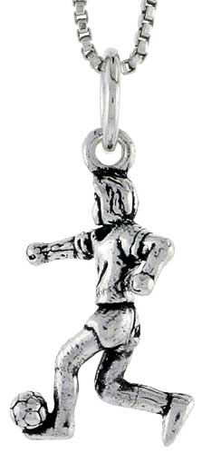 Sterling Silver Soccer Player Charm, 3/4 inch tall