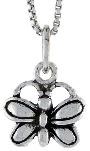 Sterling Silver Butterfly Charm, 3/8 inch tall