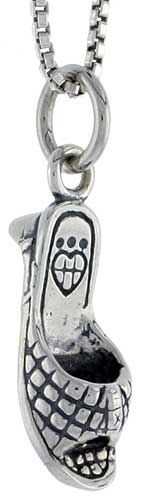 Sterling Silver Sandal Charm, 5/8 inch tall