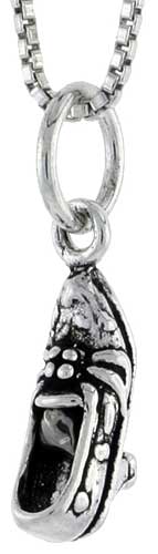Sterling Silver Heeled Shoe Charm, 1/2 inch tall