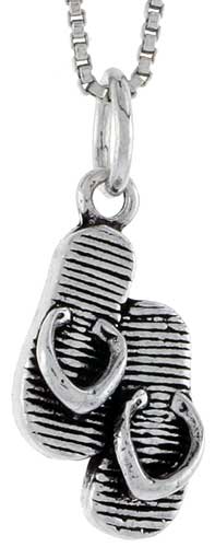 Sterling Silver Flip Flop Charm, 3/4 inch tall