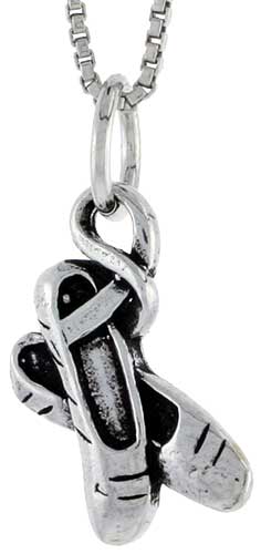 Sterling Silver Doll Shoes Charm, 5/8 inch tall