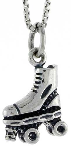 Sterling Silver Roller Skate Shoe Charm, 1/2 inch tall