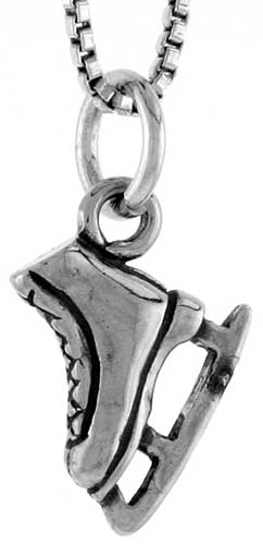Sterling Silver Ice Skating Shoe Charm, 1/2 inch tall