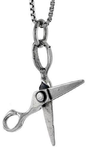 Sterling Silver Scissors Charm, 7/8 inch tall