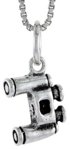 Sterling Silver Binoculars Charm, 1/2 inch tall