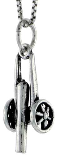 Sterling Silver Howitzer Charm, 3/4 inch tall