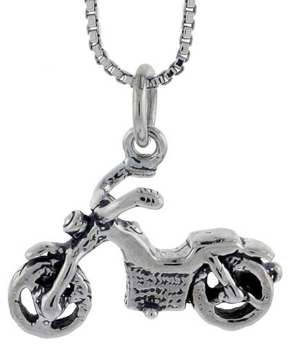 Sterling Silver Motorcycle Charm, 1/2 inch tall