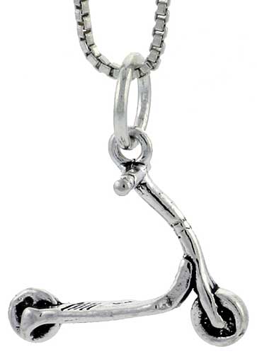 Sterling Silver Scooter Charm, 1/2 inch tall