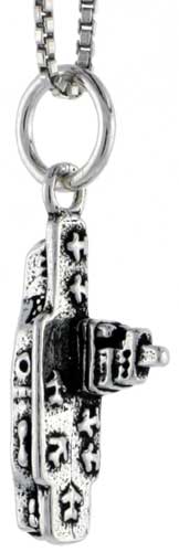 Sterling Silver Aircraft Carrier Charm, 3/4 inch tall