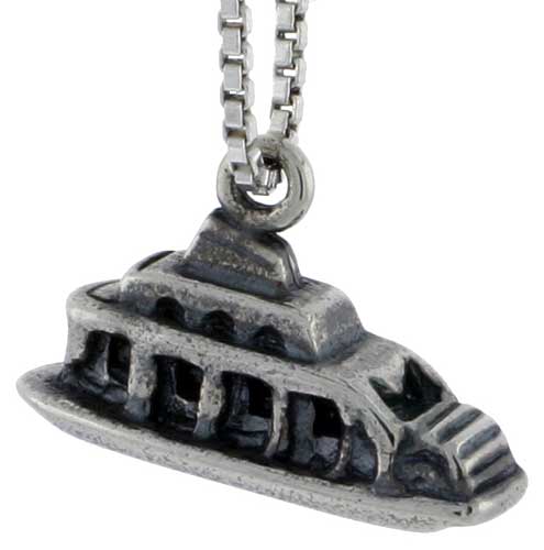 Sterling Silver Mississippi Riverboat Charm, 5/16 inch tall