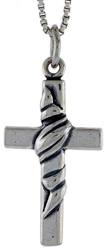 Sterling Silver Cross Charm, 1 inch tall