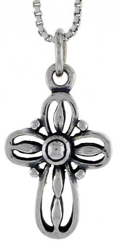 Sterling Silver Cross Charm, 3/4 inch tall