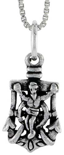 Sterling Silver Anchor Cross Charm, 1/2 inch tall
