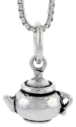 Sterling Silver Tea Pot Charm, 3/8 inch tall