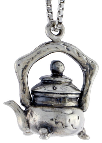 Sterling Silver Tea Pot Charm, 5/8 inch tall