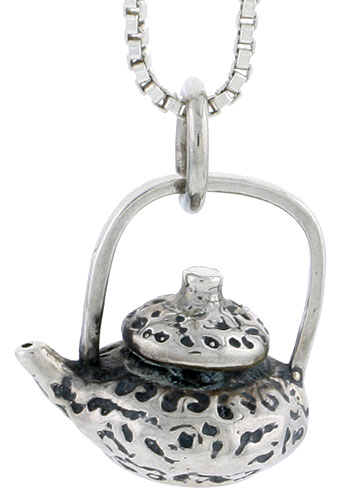 Sterling Silver Tea Pot Charm, 5/8 inch tall