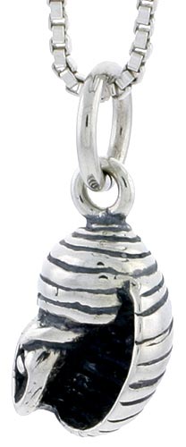 Sterling Silver Marine Turban Snail Shell Charm, 1/2 inch tall