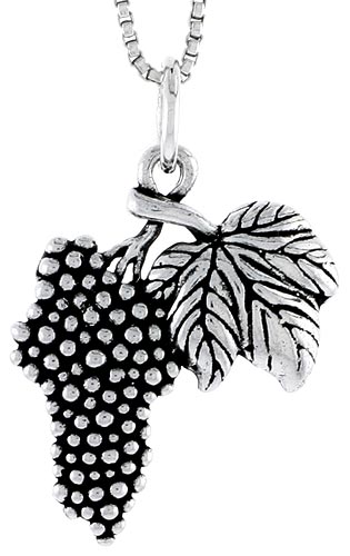 Sterling Silver Grapes Charm, 7/8 inch tall