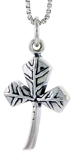Sterling Silver Clover Leaf Charm, 3/4 inch tall