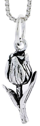Sterling Silver Tulip Charm, 3/4 inch tall