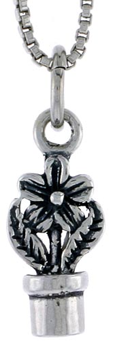 Sterling Silver Orchid Flower Charm, 1/2 inch tall