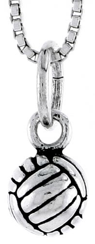 Sterling Silver Volleyball Charm, 1/4 inch tall