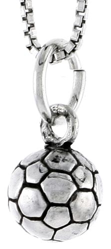 Sterling Silver Soccer Ball Charm, 5/16 inch tall