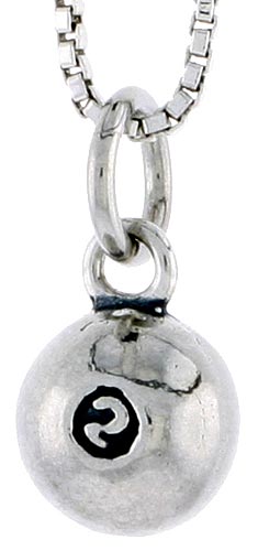 Sterling Silver Billiards 2 Ball Charm, 5/16 inch tall