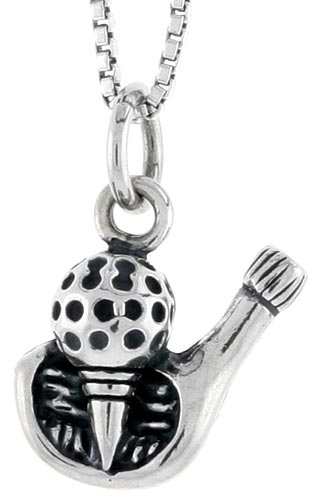 Sterling Silver Golf Ball Charm, 1/2 inch tall