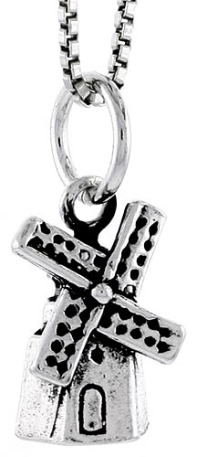 Sterling Silver Windmill Charm, 1/2 inch tall