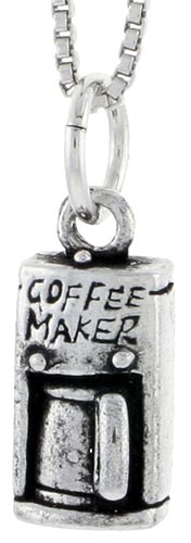 Sterling Silver Coffee Maker Charm, 1/2 inch tall