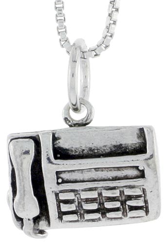 Sterling Silver Fax Machine Charm, 3/8 inch tall