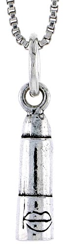 Sterling Silver Lipstick Charm, 1/2 inch tall