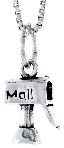 Sterling Silver Mailbox Charm, 1/2 inch tall