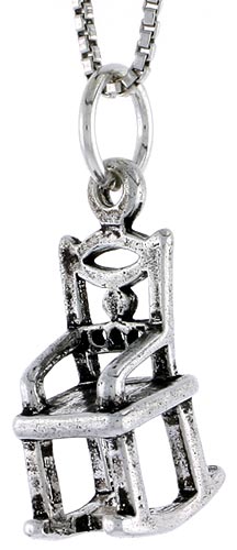 Sterling Silver Rocking Chair Charm, 5/8 inch tall