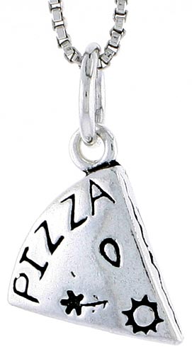 Sterling Silver Pizza Slice Charm, 1/2 inch tall