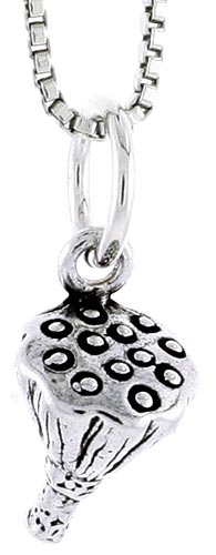 Sterling Silver Broccoli Charm, 1/4 inch tall